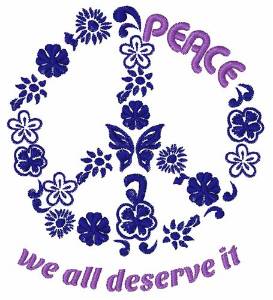 Picture of Peace We Deserve It Machine Embroidery Design