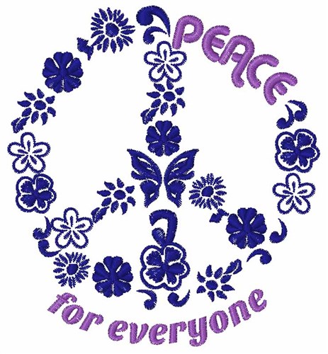 Peace For Everyone Machine Embroidery Design