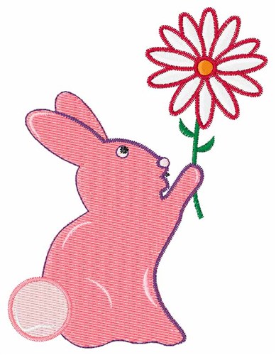 Bunny And Flower Machine Embroidery Design