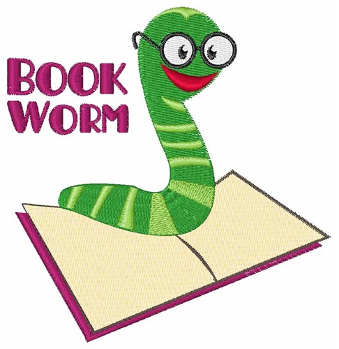 Book Worm Machine Embroidery Design