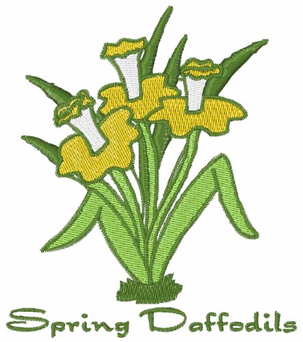 Spring Daffodils Machine Embroidery Design