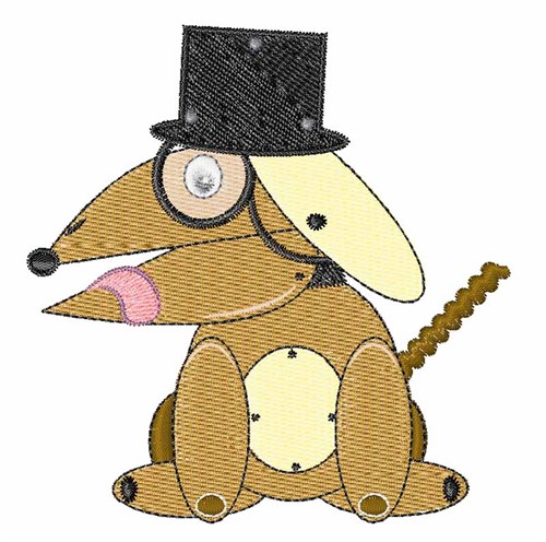 Top Hat Dog Machine Embroidery Design