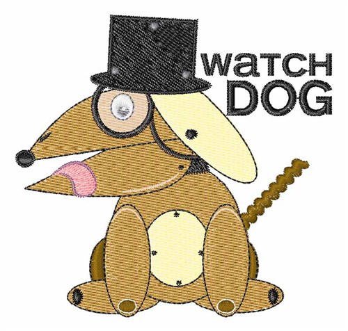 Watch Dog Machine Embroidery Design