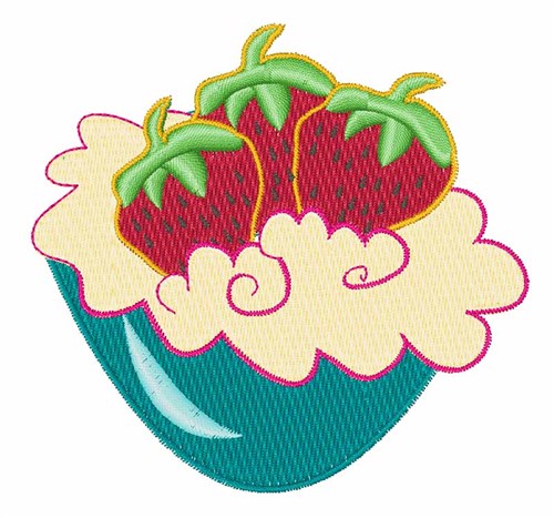 Strawberries And Cream Machine Embroidery Design