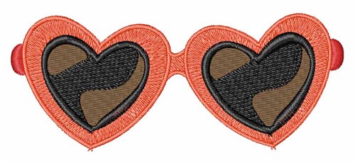 Heart Sunglasses Machine Embroidery Design