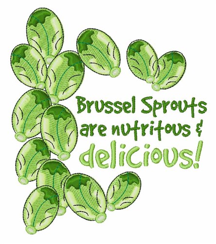 Brussel Sprouts Delicious Machine Embroidery Design