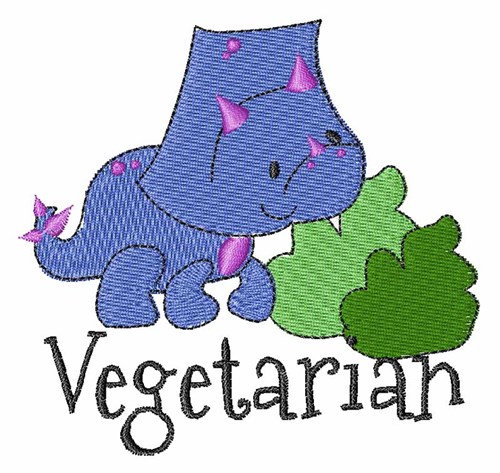 Vegetarian Dinosaur Machine Embroidery Design