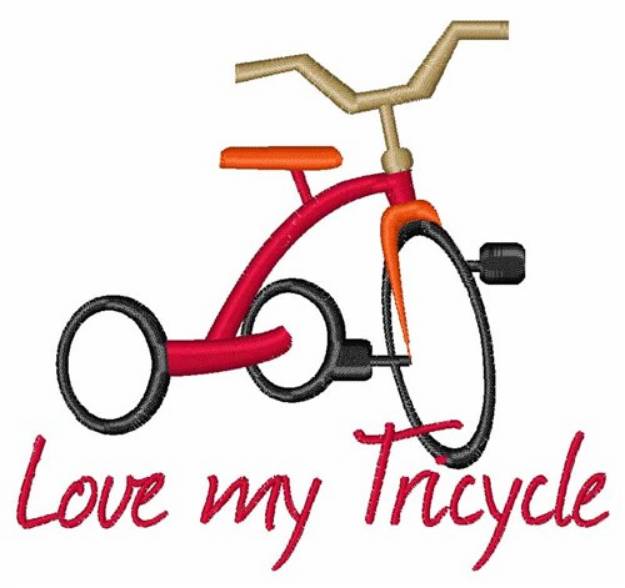 Picture of Love My Tricycle Machine Embroidery Design