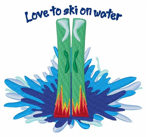 Ski On Water Machine Embroidery Design
