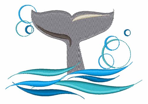 Whale Tail Machine Embroidery Design
