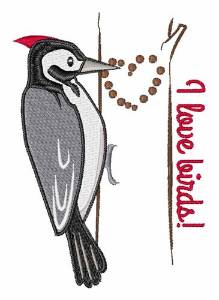 Picture of I Love Birds Machine Embroidery Design