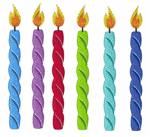 Birthday Candles Machine Embroidery Design