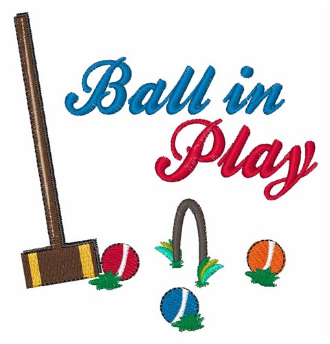 Ball In Play Machine Embroidery Design