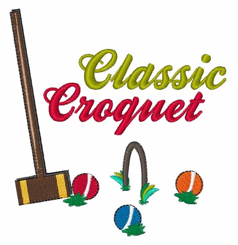Classic Croquet Machine Embroidery Design
