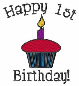 Picture of Happy 1st Birthday Machine Embroidery Design
