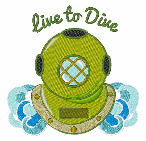 Live To Dive Machine Embroidery Design