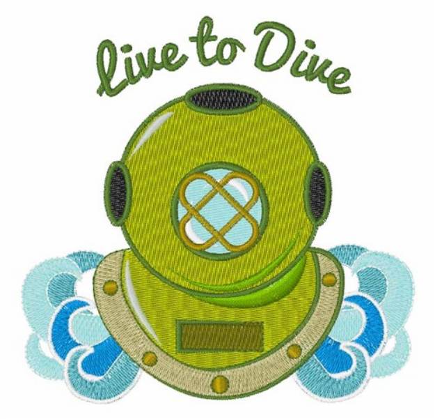 Picture of Live To Dive Machine Embroidery Design