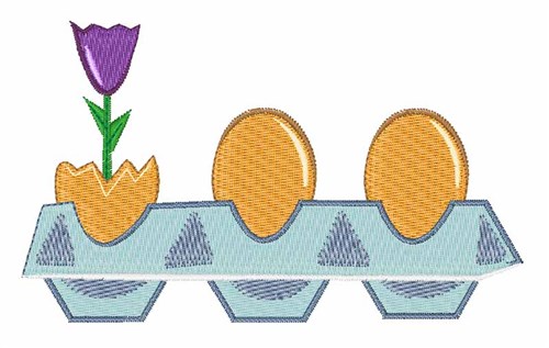 Flower And Eggs Machine Embroidery Design