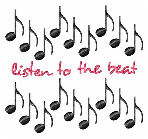 Listen To The Beat Machine Embroidery Design