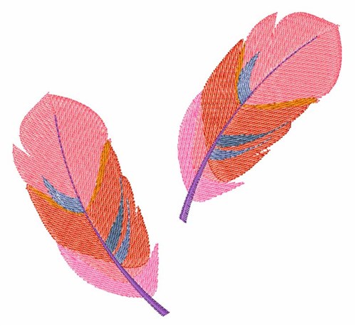 Pink Feathers Machine Embroidery Design