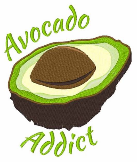 Picture of Avocado Addict Machine Embroidery Design