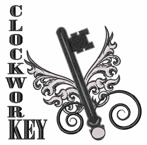 Clockwork Key Machine Embroidery Design