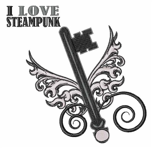 I Love Steampunk Machine Embroidery Design