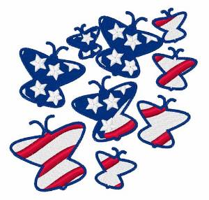 Picture of Patriotic Butterflies Machine Embroidery Design
