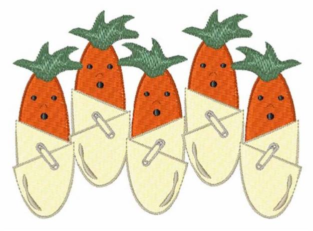 Picture of Diapered Carrots Machine Embroidery Design