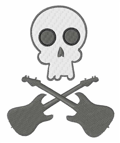 Skull & Guitar Bones Machine Embroidery Design