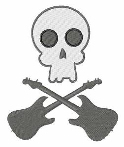 Picture of Skull & Guitar Bones Machine Embroidery Design