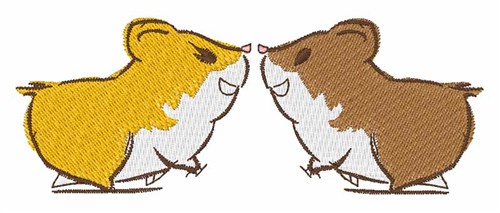 Hamster Kisses Machine Embroidery Design