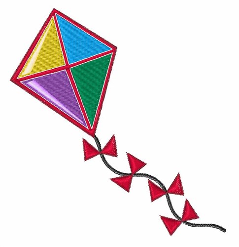 Colorful Kite Machine Embroidery Design