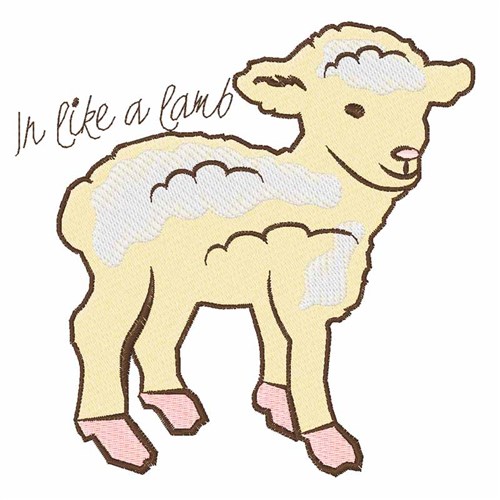 In Like a Lamb Machine Embroidery Design