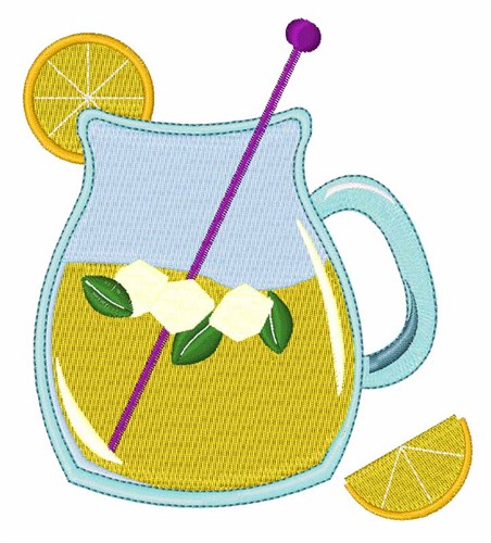 Pitcher of Lemonade Machine Embroidery Design