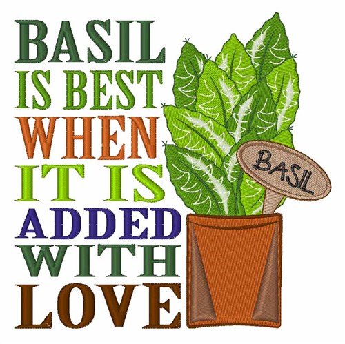 Basil with Love Machine Embroidery Design