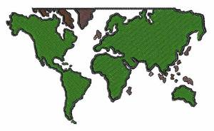 Picture of Flat Continents Map Machine Embroidery Design