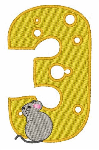 Mouse Cheese 3 Machine Embroidery Design