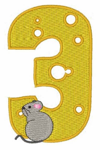 Picture of Mouse Cheese 3 Machine Embroidery Design