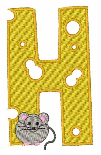 Mouse Cheese H Machine Embroidery Design