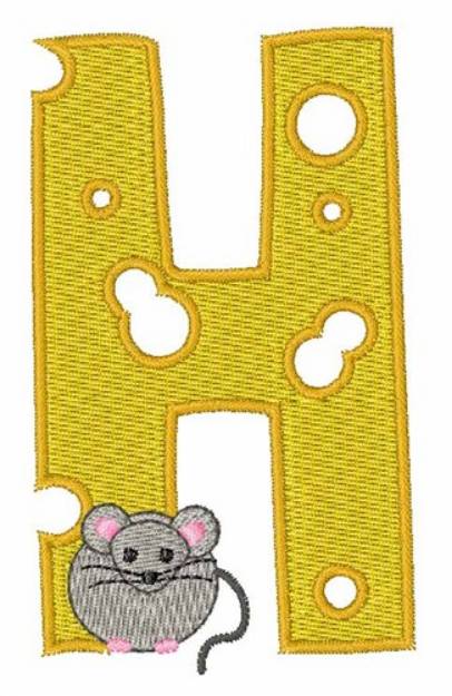 Picture of Mouse Cheese H Machine Embroidery Design