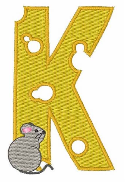 Picture of Mouse Cheese K Machine Embroidery Design