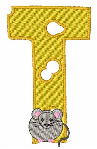 Mouse Cheese T Machine Embroidery Design