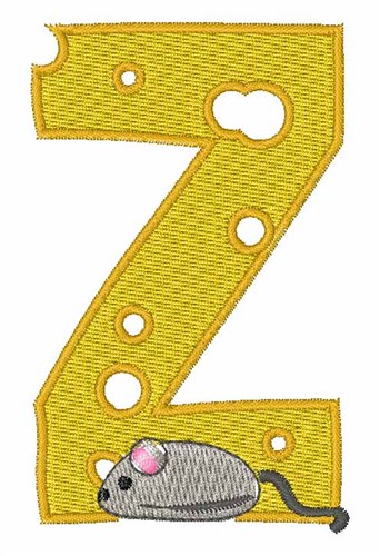 Mouse Cheese Z Machine Embroidery Design