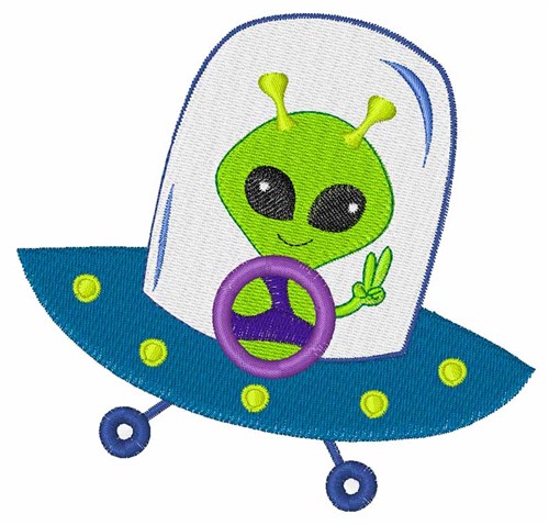 Space Alien Machine Embroidery Design
