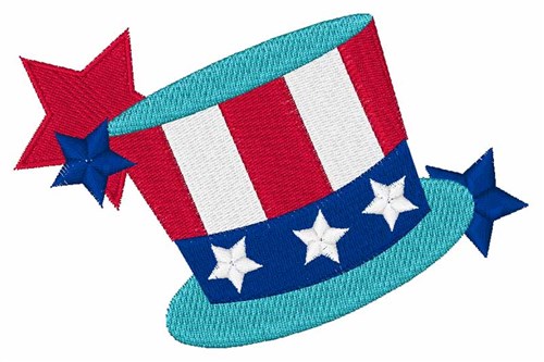 Patriotic Top Hat Machine Embroidery Design