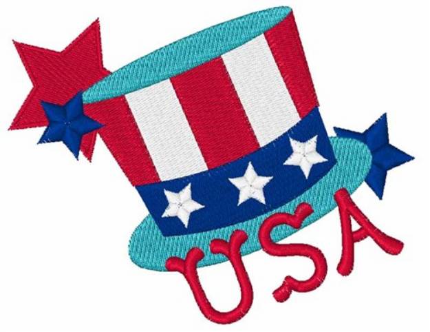 Picture of USA Hat Machine Embroidery Design