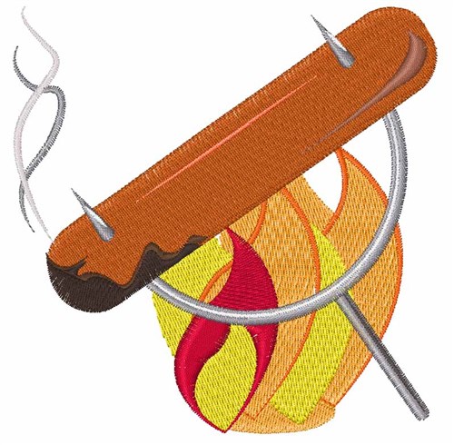 Campfire Dog Machine Embroidery Design