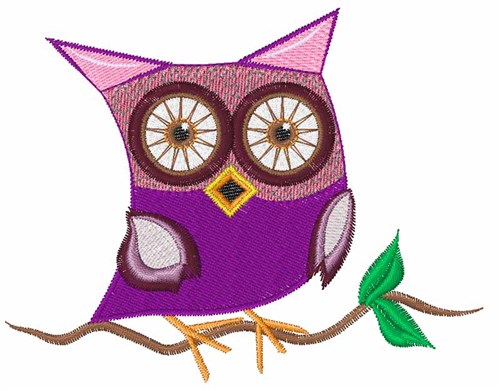 Owl Branch Machine Embroidery Design