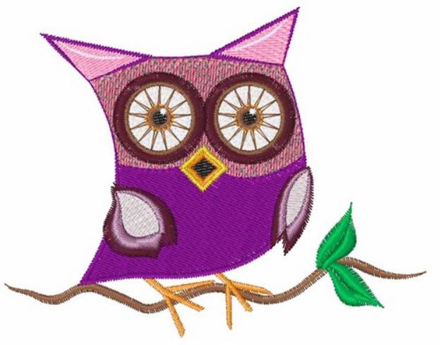 Picture of Owl Branch Machine Embroidery Design